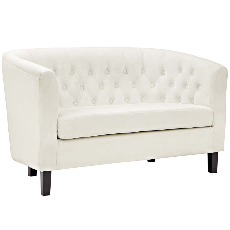 Causeuse en tissu Modway Prospect, Velours ivoire