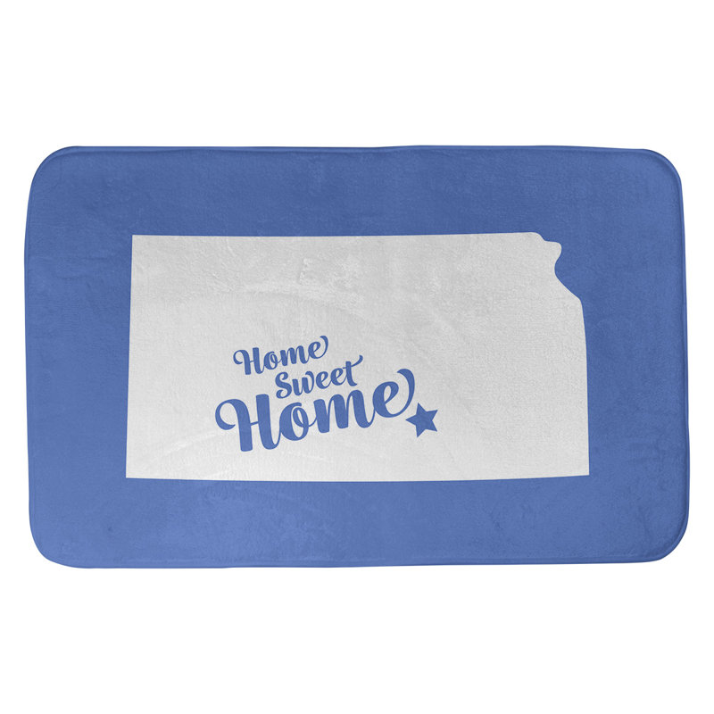 Memory Foam Non-Slip Bath Rug, 17" W x 21" L, Blue