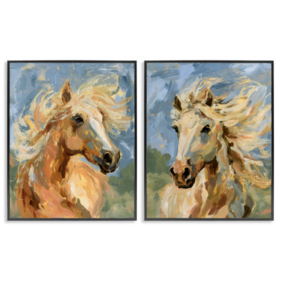  «Manes Horses Windblown», ensemble de 2 giclées par Victoria Barnes