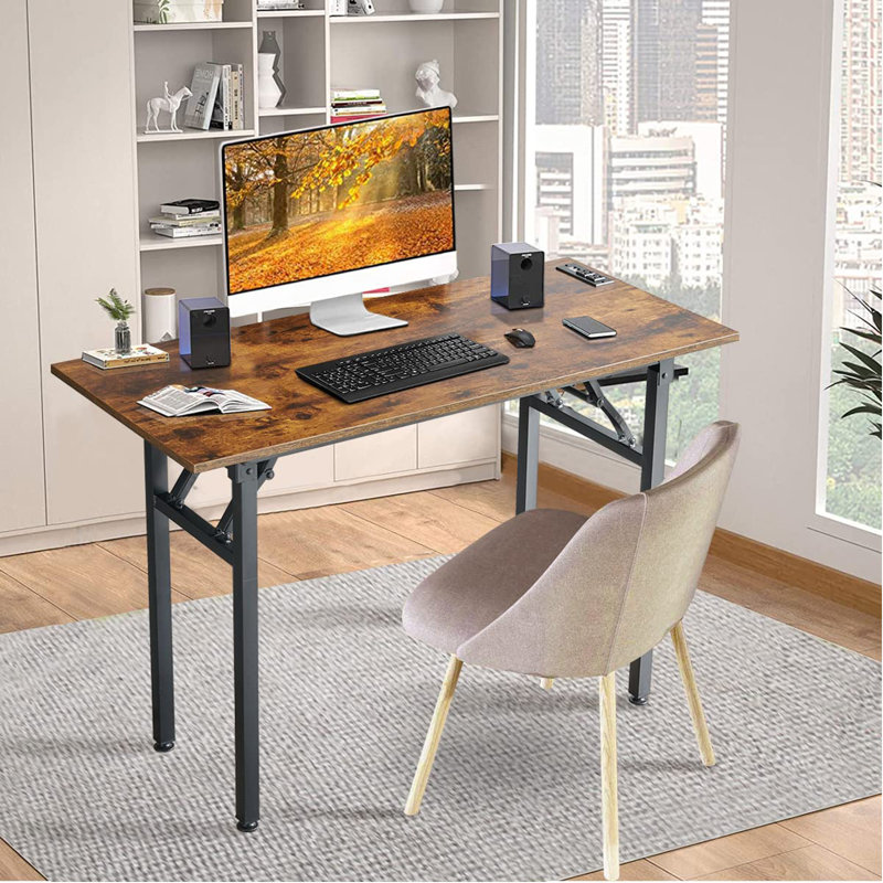 Bureau d'écriture pliable Ladonnia, prise encastrée, H 29 po x l 43,3 po x P 15,7 po