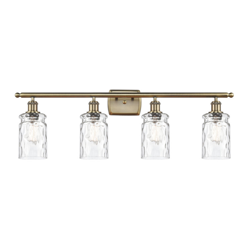Wingo Dimmable Vanity Light, Clear Waterglass, Incandescent, 4-Light