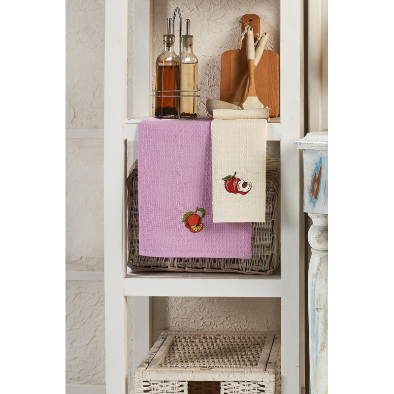 Ensemble de serviettes de cuisine de qualité supérieure (6 pièces), 100% coton, 15,7 po x 23,6 po | Motif brodé, lavable à la machine à 86 ° F, repassable | Doux, absorbant, parfait pour la cuisine et la salle à manger | Durable et élégant pour la maison