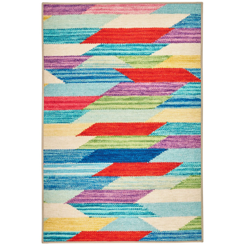 Tapis lavable imprimé à la machine Hotline Kit Kemp x Annie Selke, Rectangle 6 pi x 9 pi
