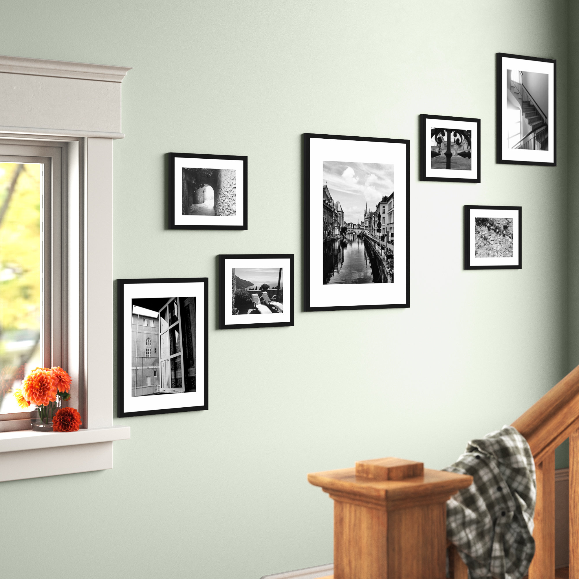 8 Piece Syston Gallery Picture Frame Set Three Posts Teen Color Black