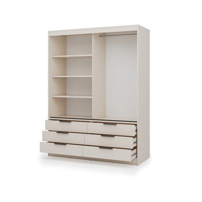 Manufactured Wood Wardrobe, Beige