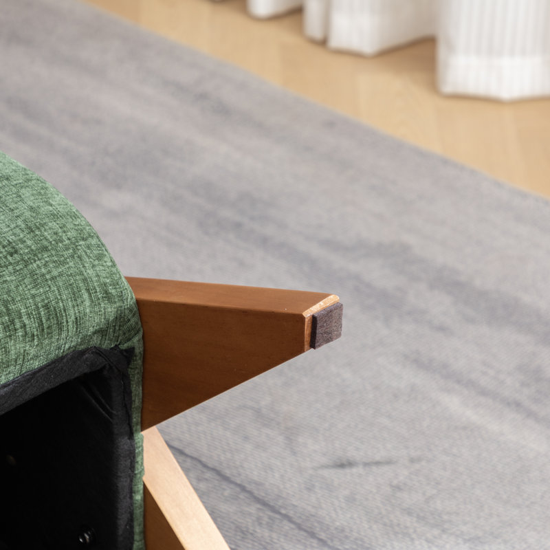 Chenille Upholstered Bench, Green
