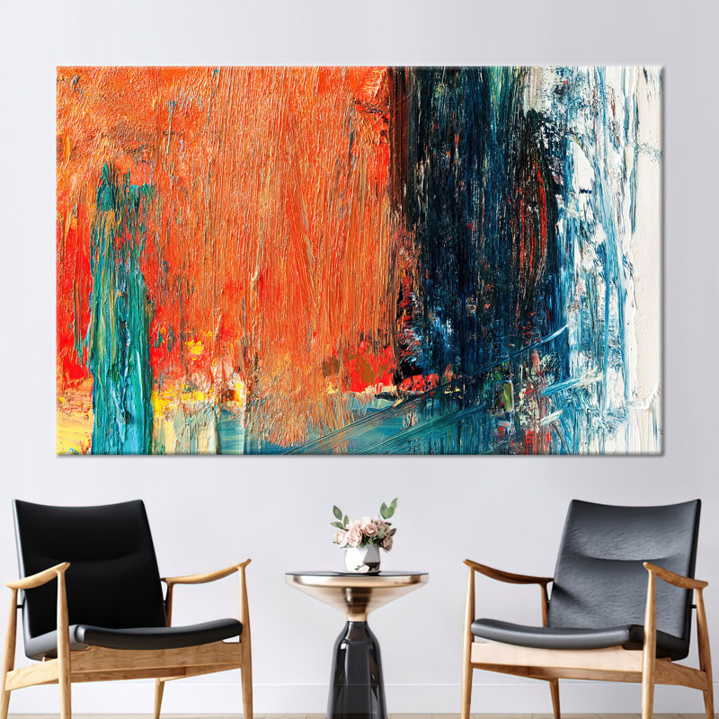 Orange, Modern Poster, Contemporary Canvas Art, Orange Art, Oil Painting Print, Abstract Orange Poster, Abstract Wall Art,
