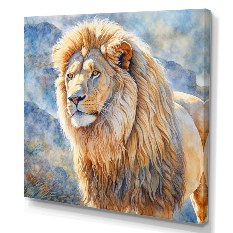 Fierce Lion I - Animals Canvas Print, 36" H x 36" W, Wrapped Canvas