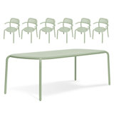 Toni Tablo Outdoor Dining Table Set With Armchairs