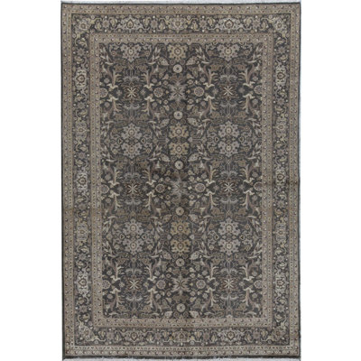 Tapis noir de haute qualité noué à la main