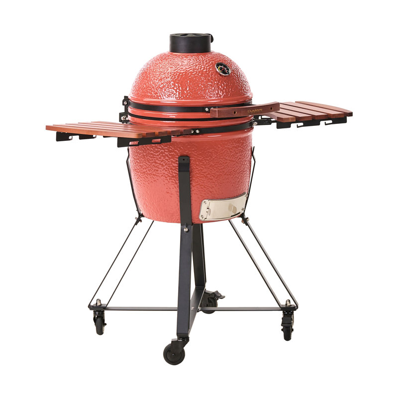 Beliani KAMADO 111cm W Kamado Charcoal Grill, Red
