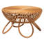 Table basse ronde Boho avec tissage en rotin naturel et pieds évasés pour le salon, 31,5 po, brun miel