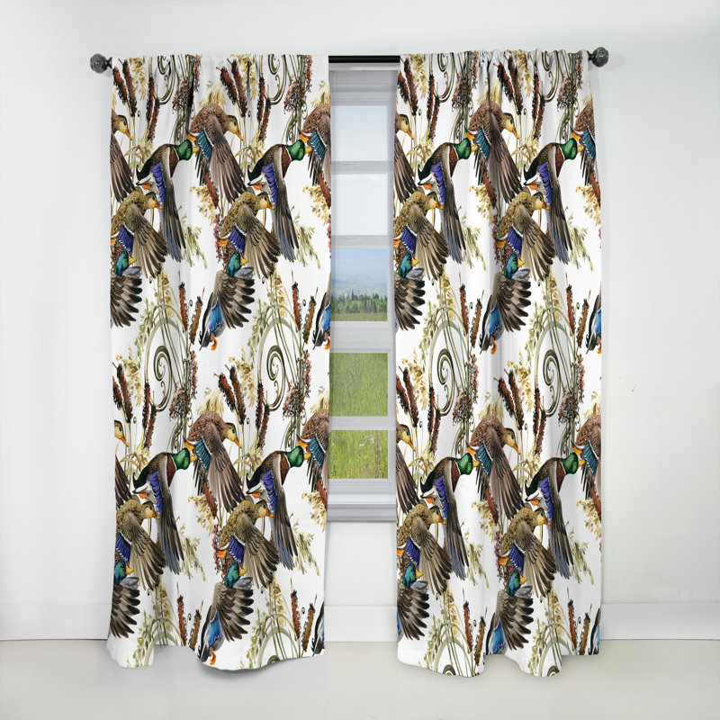 of colored duck - Animal Print Blackout Curtain Single Panel, 52" W x 63" L