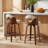 Leona Wooden Faux Leather Stools-343979291-343979288