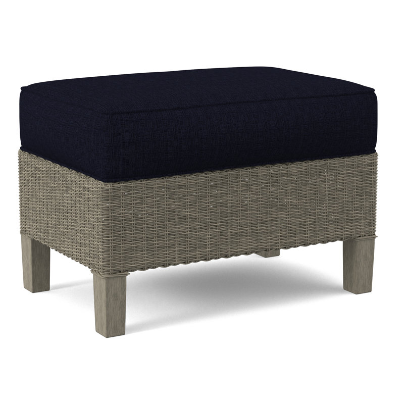 Gibraltar Ottoman, Stone Hearth, White Performance Fabric; 0851-94
