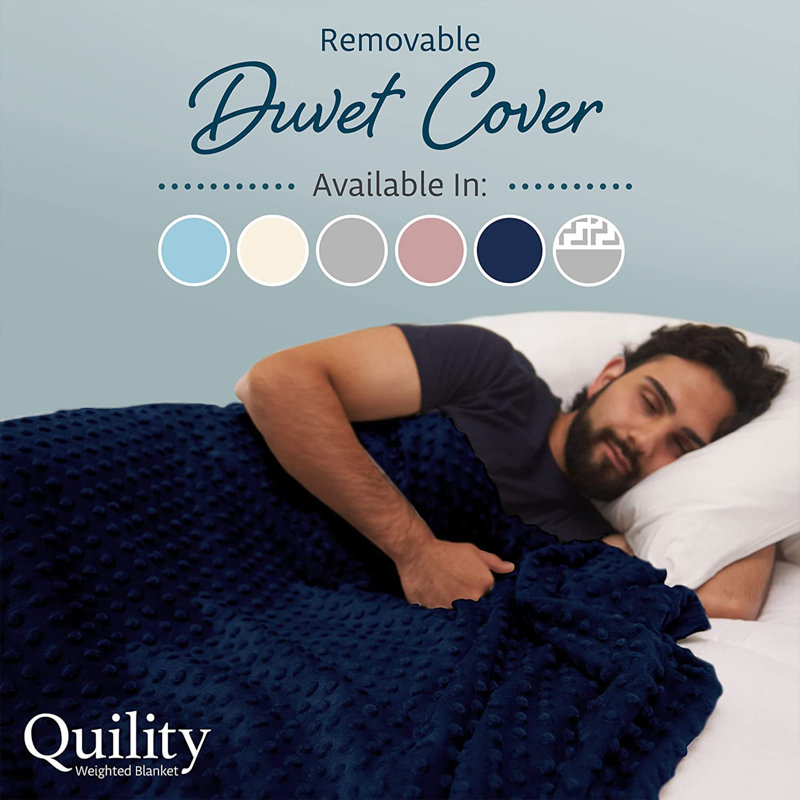Couverture en coton lestée, Bleu marine, 20