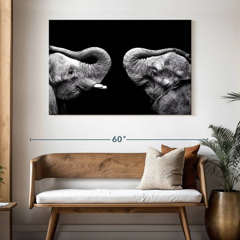 Crowle Dueling Elephants, 32" H x 48" W