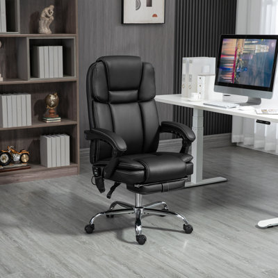 Vinsetto Office Chair with 6-Point Massage Heat PU Leather