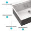 Évier de cuisine de calibre 18 avec grille de rinçage inférieure - Ensemble de poste de travail encastré de 30 po en acier inoxydable