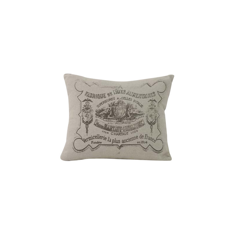 Stamp Linen Square Pillow Cover & Insert