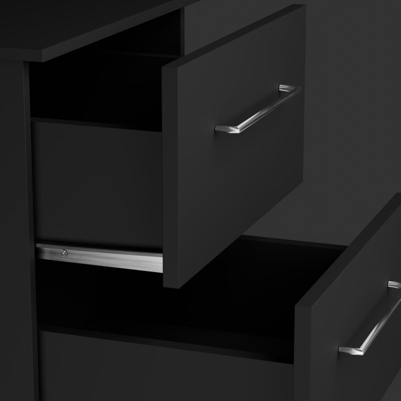 Ensemble de table de chevet moderne à 2 tiroirs Keithrick (2) - Tables de chevet - l 15,7 po chacune, Noir