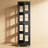 4-Tier Steel Rotating Bookshelf with 360° Wheels, Large Size Book Rack-1128766551