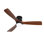 Ventilateur de plafond encastré de 52 pouces avec télécommande, ventilateur de plafond à profil bas sans lumière, ventilateur de plafond intérieur extérieur avec moteur CC réversible silencieux, 6 vitesses, 3 pales, pales en bois naturel