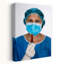 Hôpital, infirmière avec seringue et masque, art mural moderne, architecture-524082100
