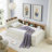 Twin Size Upholstery Velvet Day Bed With Storage Headboard And Wireless Charging, Multi-Functional Daybed With Two Storage Drawers & LED Lights, Beige-1404794091