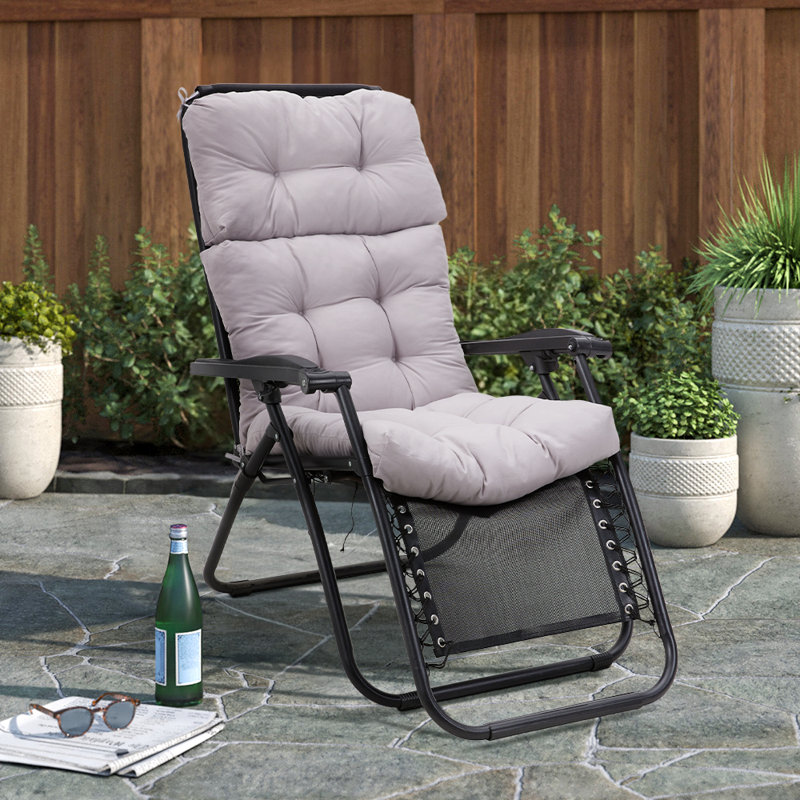 Gray Tri-Fold Garden Siamese High Back Chair Cushion