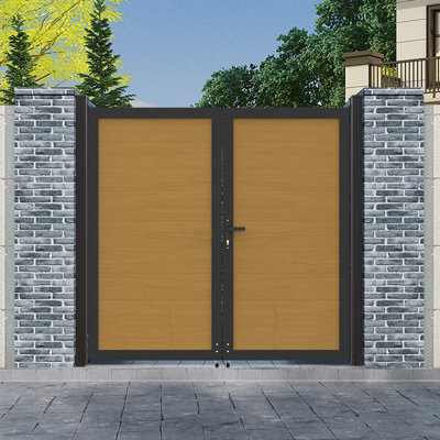 Clôture d'intimité avec cadre en métal et boutons, double barrière de jardin