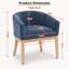 Chaise de salle à manger Ellvorn de style moderne du milieu du siècle, en lin, avec accoudoirs, revêtement en lin, structure en bois d'hévéa naturel, pieds incurvés et patins anti-rayures.-1474870200