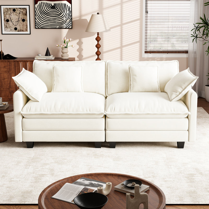 Canapé modulaire en chenille George, Beige