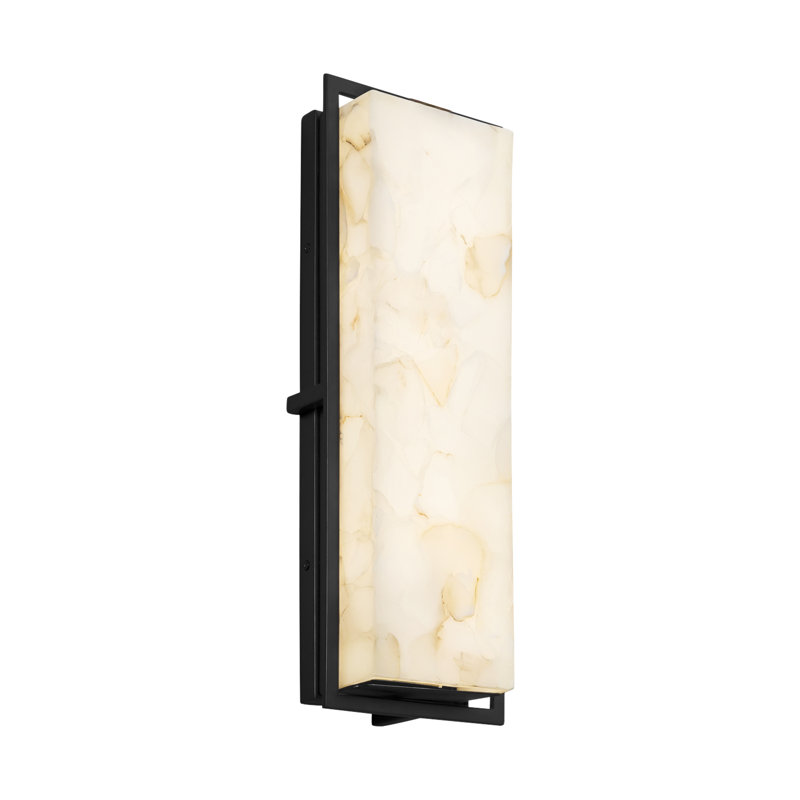 Applique à bras extérieur Asae, Noir mat, H 18 po x l 6,5 po x P 3,5 po