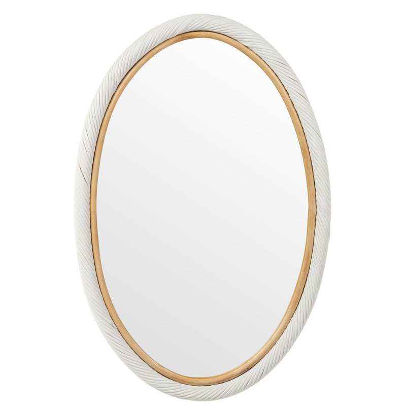 Mardell Wood Flat Wall Mirror - Coastal Style Decor