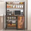 Étagère de cuisine avec 3 paniers en métal et armoire de rangement