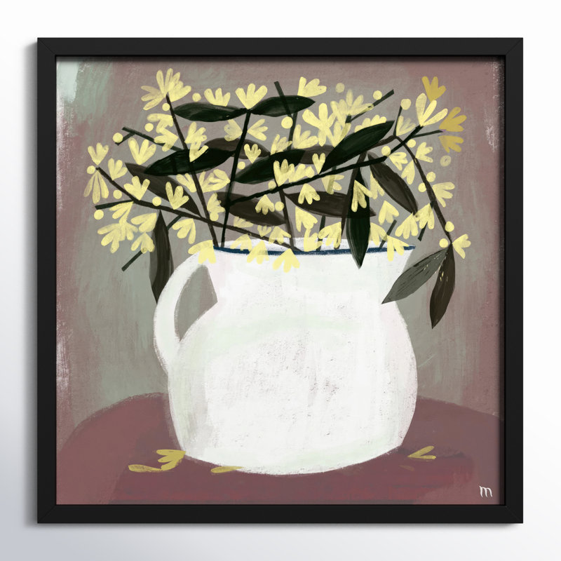 Calycanthus Painting by StudioM, 36" H x 36" W x 1.25" D, Black