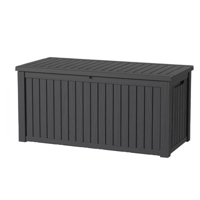 180 Gallon Deck Box, Waterproof Resin Large Outdoor Storgae Box For Patio Furniture, Patio Cushions, Gardening Tools, Pool And Sports Supplies, Lockab by Emperic Design