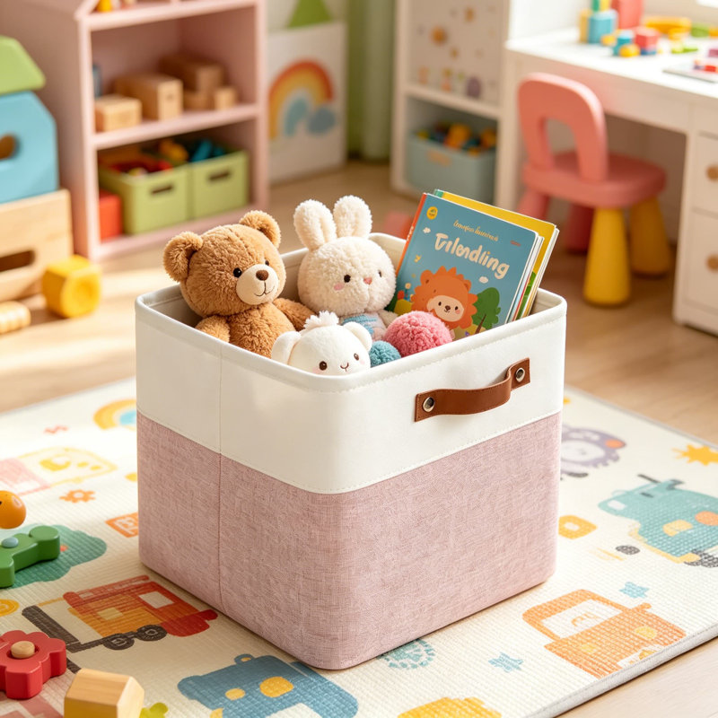 Paniers de rangement cubiques, paquet de 6, bacs de rangement en tissu 11 po x 11 po avec poignées en cuir pour tablettes, placards et rangement