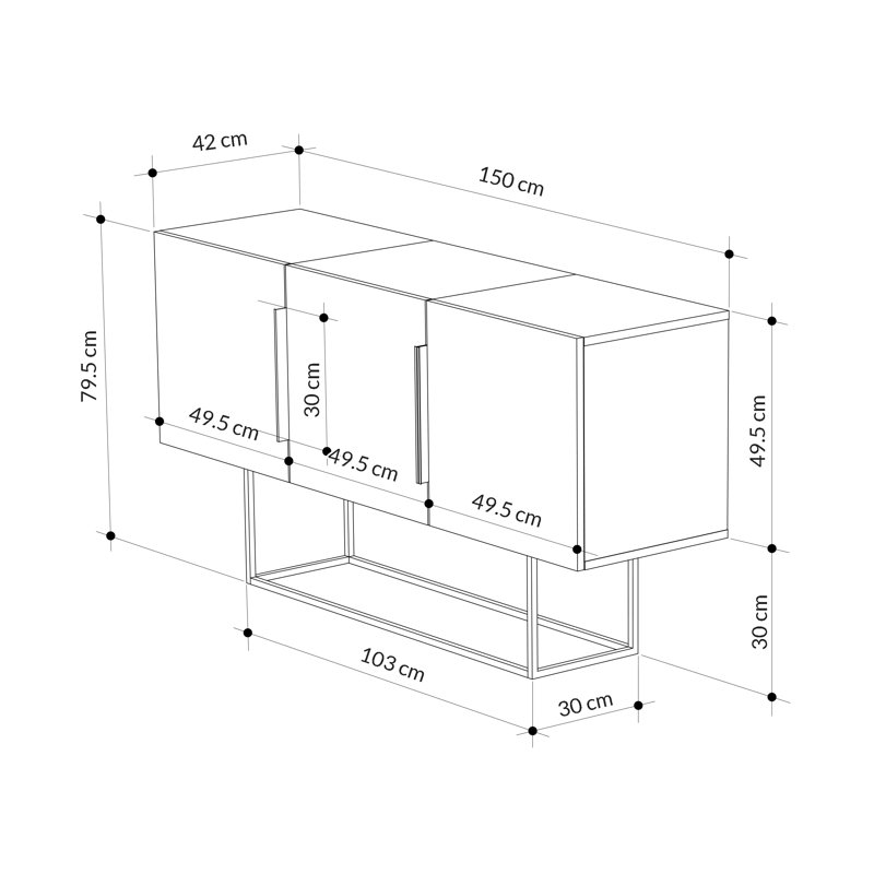Adley 150cm Console Table - Chic and Contemporary with Stainless Steel Legs, Oak/ Hitit/Dark Coffee