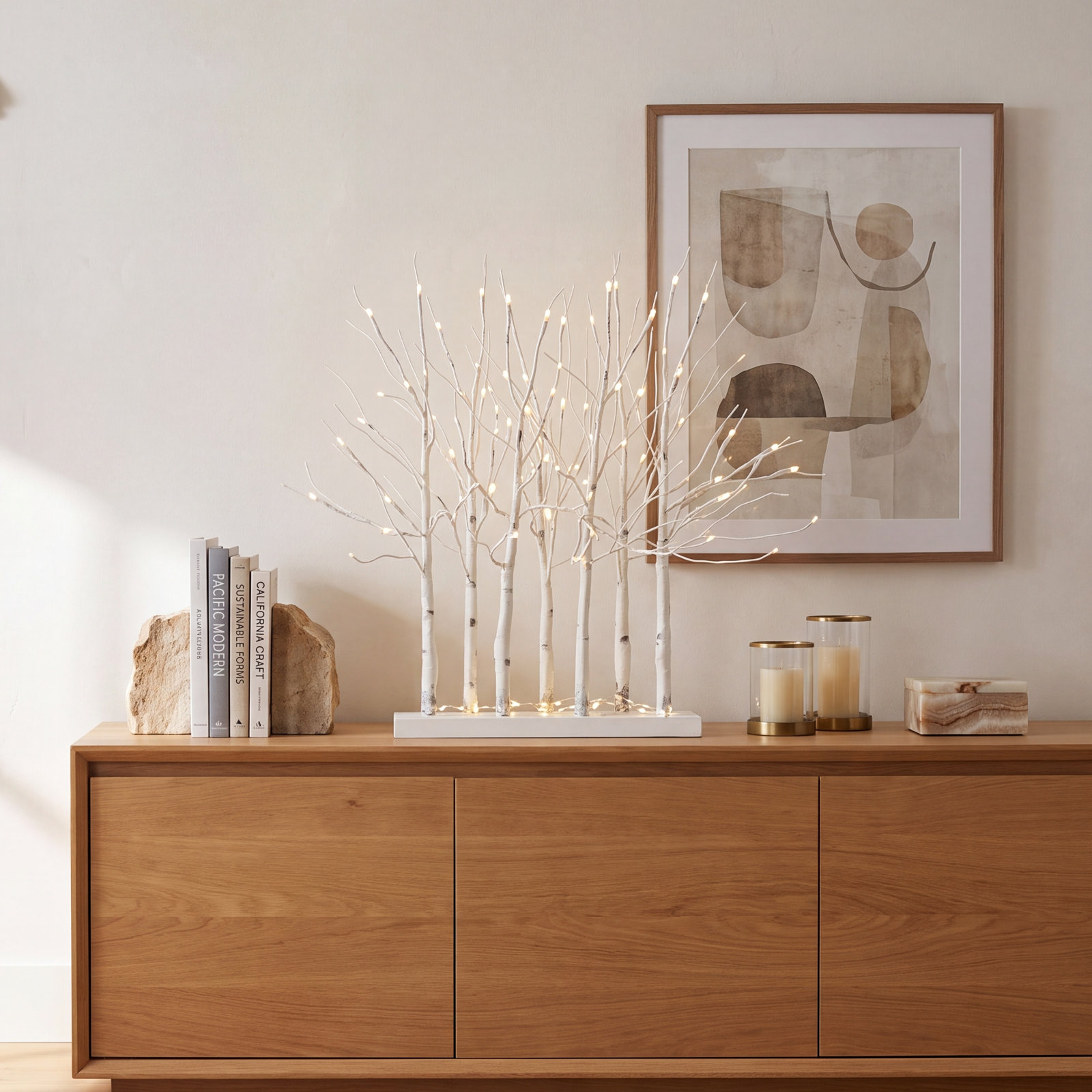 2' Pre-Lit White Birch Centerpiece Tree