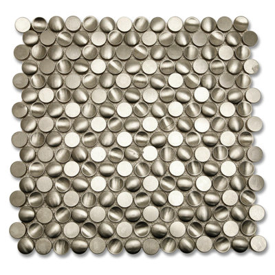 Carrelage mural mosaïque rond en métal 0,75 po x 0,75 po Corrie
