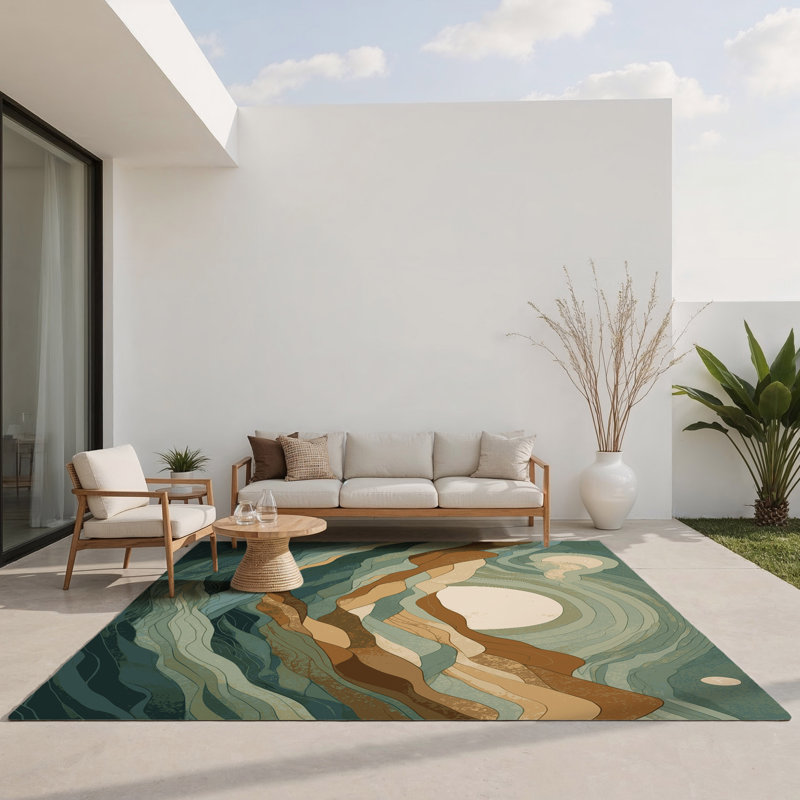 Tapis intérieur et extérieur Starry Tranquility, Rectangulaire 2 pi x 3 pi