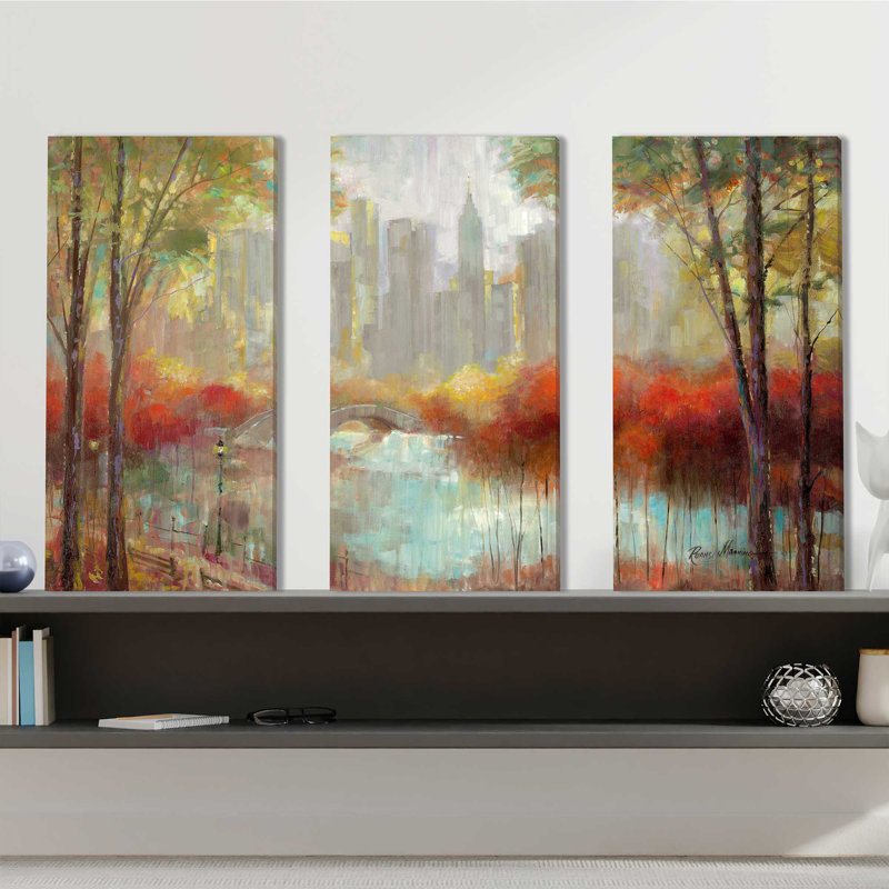 City View - 3 pièces, reproduction d'art sur toile tendue, H 24 po x l 36 po x P 0,75 po