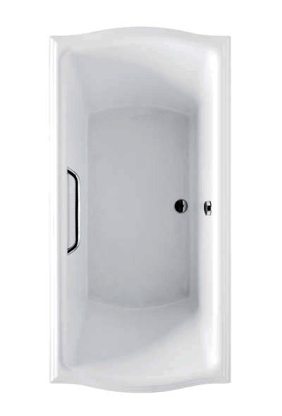 Baignoire de trempage à chute 66" x 36" Clayton, Barre d'appui en chrome poli.