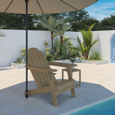 Niccolo HDPE Outdoor Adirondack Chair with Cup Holder 