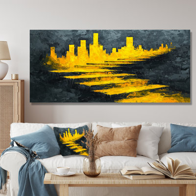 «Cityscape Geometric Pulse I - Cityscape», reproduction sur toile encadrée