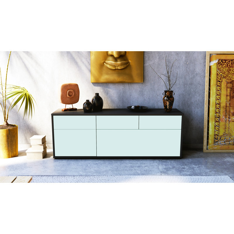 Yamada TV Stand, Light Blue / Matte Anthracite
