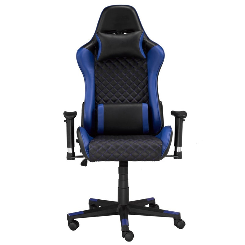 Fauteuil de jeu violet, noir / rouge, Noir / Bleu
