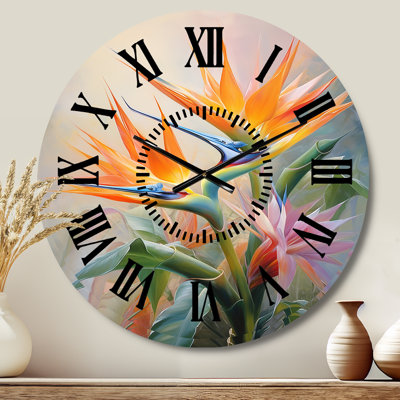 Horloge murale oiseaux et paradis romantique IV